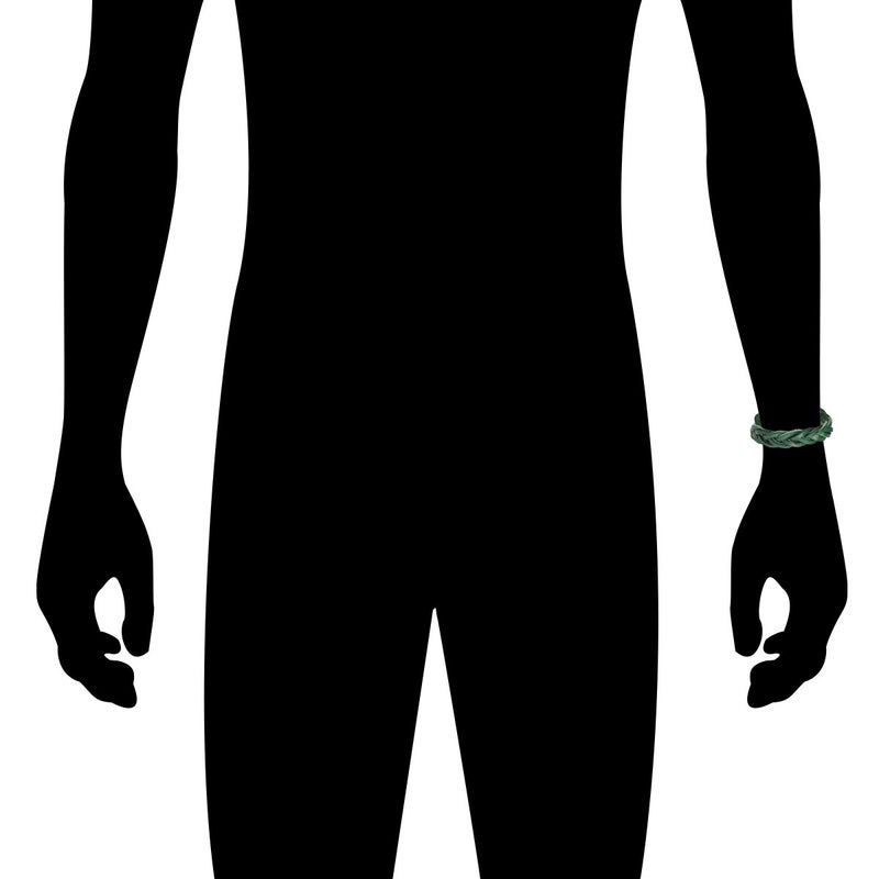 CCBFY Genuine Leather Bracelet Braided Sporty Wide Wristband Punk Jewelry for Men Women Green - Image 4